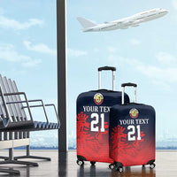 Custom Qatar Cricket Luggage Cover Red Sporty Pattern - Wonder Print Shop