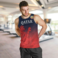Custom Qatar Cricket Men Tank Top Red Sporty Pattern - Wonder Print Shop