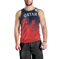 Custom Qatar Cricket Men Tank Top Red Sporty Pattern - Wonder Print Shop
