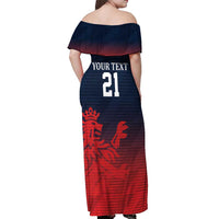Custom Qatar Cricket Off Shoulder Maxi Dress Red Sporty Pattern - Wonder Print Shop