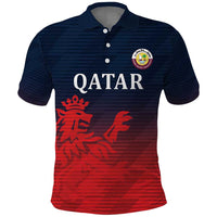 Custom Qatar Cricket Polo Shirt Red Sporty Pattern - Wonder Print Shop
