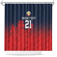 Custom Qatar Cricket Shower Curtain Red Sporty Pattern
