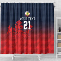 Custom Qatar Cricket Shower Curtain Red Sporty Pattern