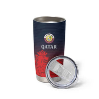 Custom Qatar Cricket Tumbler Cup Red Sporty Pattern - Wonder Print Shop