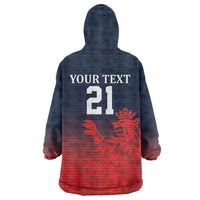 Custom Qatar Cricket Wearable Blanket Hoodie Red Sporty Pattern - Wonder Print Shop