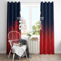 Custom Qatar Cricket Window Curtain Red Sporty Pattern - Wonder Print Shop