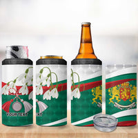 Republic of Bulgaria Personalized 4 in 1 Can Cooler Tumbler Crowned Golden Lion Suedinenieto Pravi Silata