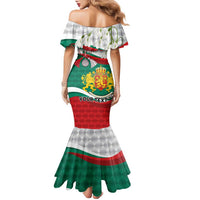Republic of Bulgaria Personalized Family Matching Mermaid Dress and Hawaiian Shirt Crowned Golden Lion Suedinenieto Pravi Silata