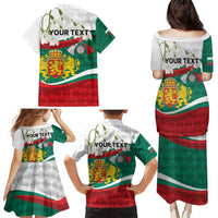 Republic of Bulgaria Personalized Family Matching Puletasi and Hawaiian Shirt Crowned Golden Lion Suedinenieto Pravi Silata