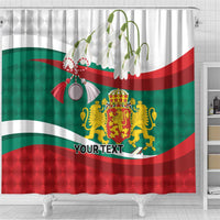 Republic of Bulgaria Personalized Shower Curtain Crowned Golden Lion Suedinenieto Pravi Silata