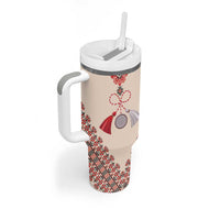 Baba Marta Day Martenitsa Tumbler With Handle Traditional Bulgarian Embroidery