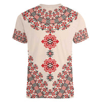 Baba Marta Day Martenitsa Women V-Neck T-Shirt Traditional Bulgarian Embroidery