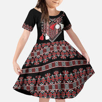 Martenitsa Martisor Day Family Matching Off Shoulder Maxi Dress and Hawaiian Shirt Traditional Romanian Folk Art