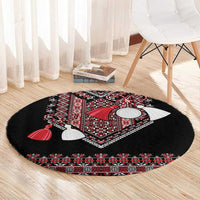 Martenitsa Martisor Day Round Carpet Traditional Romanian Folk Art