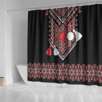 Martenitsa Martisor Day Shower Curtain Traditional Romanian Folk Art