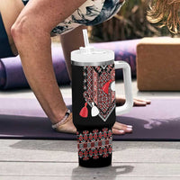 Martenitsa Martisor Day Tumbler With Handle Traditional Romanian Folk Art