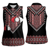 Martenitsa Martisor Day Women Sleeveless Polo Shirt Traditional Romanian Folk Art