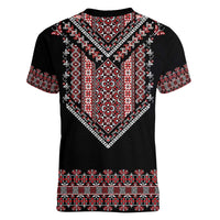 Martenitsa Martisor Day Women V-Neck T-Shirt Traditional Romanian Folk Art