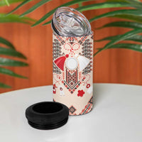 Vintage Martisor Day Martenitsa 4 in 1 Can Cooler Tumbler Traditional Romanian Embroidery No1