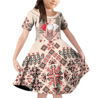 Vintage Martisor Day Martenitsa Family Matching Off Shoulder Short Dress and Hawaiian Shirt Traditional Romanian Embroidery No1