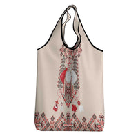 Vintage Martisor Day Martenitsa Grocery Bag Traditional Romanian Embroidery No1