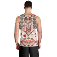Vintage Martisor Day Martenitsa Men Tank Top Traditional Romanian Embroidery No1