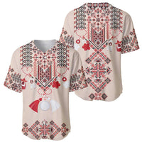 Vintage Martisor Day Martenitsa Baseball Jersey Traditional Romanian Embroidery No2