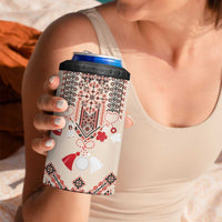 Vintage Martisor Day Martenitsa 4 in 1 Can Cooler Tumbler Traditional Romanian Embroidery No2