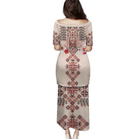 Vintage Martisor Day Martenitsa Family Matching Puletasi and Hawaiian Shirt Traditional Romanian Embroidery No2