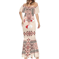 Vintage Martisor Day Martenitsa Mermaid Dress Traditional Romanian Embroidery No2