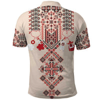 Vintage Martisor Day Martenitsa Polo Shirt Traditional Romanian Embroidery No2