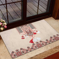 Vintage Martisor Day Martenitsa Rubber Doormat Traditional Romanian Embroidery No2