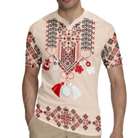 Vintage Martisor Day Martenitsa Rugby Jersey Traditional Romanian Embroidery No2