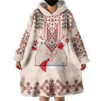 Vintage Martisor Day Martenitsa Wearable Blanket Hoodie Traditional Romanian Embroidery No2