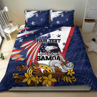 USA-American Samoa Flag Day Personalized Bedding Set Bald Eagle Polynesian Tribal Pattern