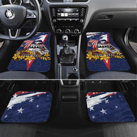 USA-American Samoa Flag Day Personalized Car Mats Bald Eagle Polynesian Tribal Pattern