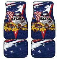 USA-American Samoa Flag Day Personalized Car Mats Bald Eagle Polynesian Tribal Pattern