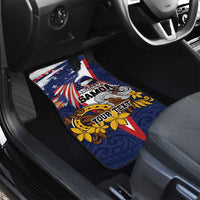 USA-American Samoa Flag Day Personalized Car Mats Bald Eagle Polynesian Tribal Pattern