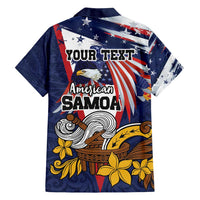 USA-American Samoa Flag Day Personalized Family Matching Puletasi and Hawaiian Shirt Bald Eagle Polynesian Tribal Pattern
