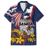 USA-American Samoa Flag Day Personalized Family Matching Short Sleeve Bodycon Dress and Hawaiian Shirt Bald Eagle Polynesian Tribal Pattern