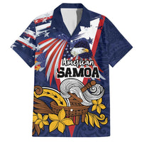 USA-American Samoa Flag Day Personalized Family Matching Summer Maxi Dress and Hawaiian Shirt Bald Eagle Polynesian Tribal Pattern