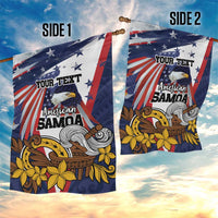 USA-American Samoa Flag Day Personalized Garden Flag Bald Eagle Polynesian Tribal Pattern