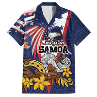 USA-American Samoa Flag Day Personalized Hawaiian Shirt Bald Eagle Polynesian Tribal Pattern