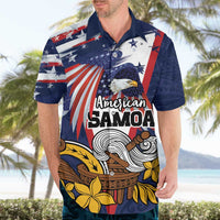 USA-American Samoa Flag Day Personalized Hawaiian Shirt Bald Eagle Polynesian Tribal Pattern