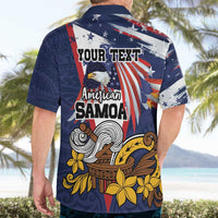 USA-American Samoa Flag Day Personalized Hawaiian Shirt Bald Eagle Polynesian Tribal Pattern