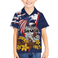 USA-American Samoa Flag Day Personalized Hawaiian Shirt Bald Eagle Polynesian Tribal Pattern