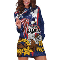 USA-American Samoa Flag Day Personalized Hoodie Dress Bald Eagle Polynesian Tribal Pattern