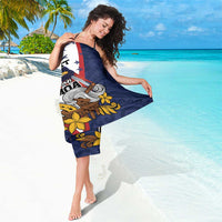 USA-American Samoa Flag Day Personalized Sarong Bald Eagle Polynesian Tribal Pattern