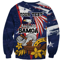 USA-American Samoa Flag Day Personalized Sweatshirt Bald Eagle Polynesian Tribal Pattern