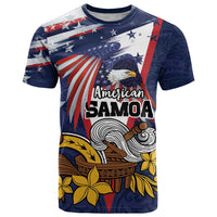 USA-American Samoa Flag Day Personalized T Shirt Bald Eagle Polynesian Tribal Pattern